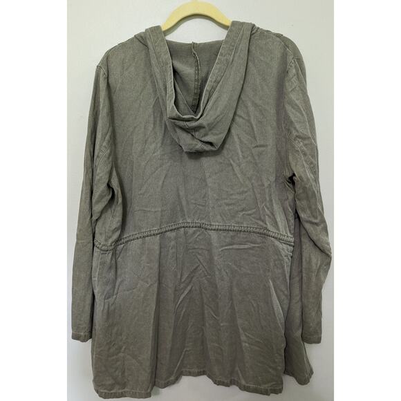 Knox Rose Women's Olive Lace Front Lightweight Hooded Jacket Size L - Picture 5 of 6